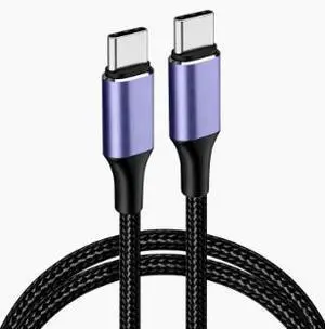 3M USB Type-C to Type-C Cable, 100W PD Fast Charging Cable, USB-C Male to Male Charging & Data Cable, Nylon Braided Cable with Aluminum Alloy Connector 3M USB Type-C to Type-C Cable, 100W PD Fast Charging Cable, USB-C Male to Male Charging & Data Cable, Nylon Braided Cable with Aluminum Alloy Connector