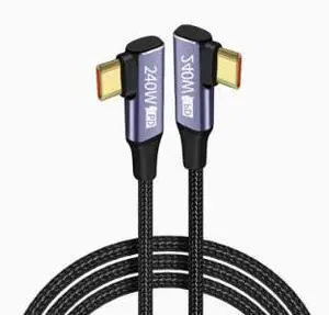 3M USB4 Type-C to Type-C Cable, 240W PD Fast Charging Cable, Dual Right Angle USB-C Male to Male Cable, 5A Braided Power & Data Cable 3M USB4 Type-C to Type-C Cable, 240W PD Fast Charging Cable, Dual Right Angle USB-C Male to Male Cable, 5A Braided Power & Data Cable