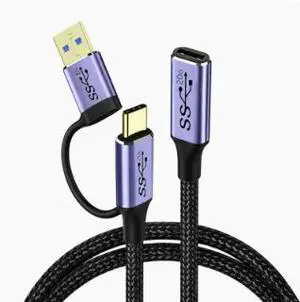 2M USB-C Male to USB-C Female Extension Cable, USB 3.2 Gen 2x2 20Gbps Data Transfer, 100W PD Fast Charging, 4K@60Hz Video Output Full-Function Type-C Cable 2M USB-C Male to USB-C Female Extension Cable, USB 3.2 Gen 2x2 20Gbps Data Transfer, 100W PD Fast Charging, 4K@60Hz Video Output Full-Function Type-C Cable