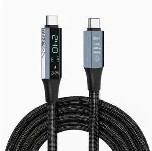 1.2M USB4 Type-C to Type-C Cable with Digital Display, 40Gbps Data Transfer, 240W PD 3.1 Fast Charging, 8K@60Hz Video Output, Compatible with Thunderbolt 4 1.2M USB4 Type-C to Type-C Cable with Digital Display, 40Gbps Data Transfer, 240W PD 3.1 Fast Charging, 8K@60Hz Video Output, Compatible with Thunderbolt 4