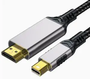 2M Mini DisplayPort to HDMI Cable, Mini DP Male to HDMI Male Adapter Cable, 4K@60Hz Video Cable with Aluminum Alloy Shell for Monitor, TV and Projector 2M Mini DisplayPort to HDMI Cable, Mini DP Male to HDMI Male Adapter Cable, 4K@60Hz Video Cable with Aluminum Alloy Shell for Monitor, TV and Projector