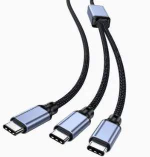 1.2M 2-in-1 USB-C Charging Cable, Dual USB-C Splitter Cable Supports 100W 5A Fast Charging, 480Mbps Data Transfer for Laptop, Phone and Car Charger 1.2M 2-in-1 USB-C Charging Cable, Dual USB-C Splitter Cable Supports 100W 5A Fast Charging, 480Mbps Data Transfer for Laptop, Phone and Car Charger