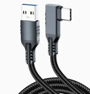 5M USB 3.2 USB-A to USB-C VR Link Cable, 10Gbps High Speed Data Transfer Cable with 60W Fast Charging, Right Angle Connector for Quest 2, Gaming, Camera and Devices 5M USB 3.2 USB-A to USB-C VR Link Cable, 10Gbps High Speed Data Transfer Cable with 60W Fast Charging, Right Angle Connector for Quest 2, Gaming, Camera and Devices