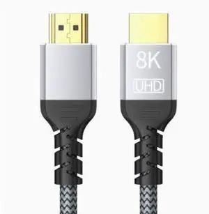 1M HDMI 2.1 Cable, 8K@60Hz Ultra High Speed Braided HDMI Cable, Dynamic HDR & 3D Support for PC, TV, Monitor, Projector and TV Box 1M HDMI 2.1 Cable, 8K@60Hz Ultra High Speed Braided HDMI Cable, Dynamic HDR & 3D Support for PC, TV, Monitor, Projector and TV Box