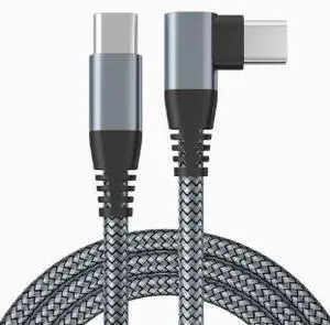 3M USB-C to USB-C PD Charging Cable, 60W Fast Charging Cable with 90-Degree Right Angle Connector, Nylon Braided Cord for Laptop, Phone and Tablet 3M USB-C to USB-C PD Charging Cable, 60W Fast Charging Cable with 90-Degree Right Angle Connector, Nylon Braided Cord for Laptop, Phone and Tablet
