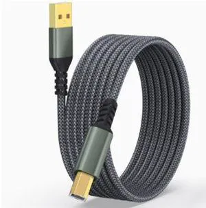 5M USB Printer Cable, USB-A to USB-B Cable, Nylon Braided Data Cable with Gold-Plated Connector for Printer, Scanner, Fax Machine and MIDI Controller 5M USB Printer Cable, USB-A to USB-B Cable, Nylon Braided Data Cable with Gold-Plated Connector for Printer, Scanner, Fax Machine and MIDI Controller