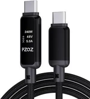 USB C to USB C Cable 240W PD 3.1 Fast Charging Cable with LED Display, E-Marker Smart Chip, 5A Type C Charger Cord for iPhone Samsung Galaxy MacBook Pro/Air, iPad Pro, Steam Deck(4, feet) USB C to USB C Cable 240W PD 3.1 Fast Charging Cable with LED Display, E-Marker Smart Chip, 5A Type C Charger Cord for iPhone Samsung Galaxy MacBook Pro/Air, iPad Pro, Steam Deck(4, feet)