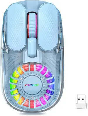 Wireless Bluetooth Mouse, Transparent BT+2.4G Dual-Mode Gaming Mouse with Magnetic Top Cover, Rechargeable RGB Backlit Computer Mouse for Laptop, PC, MacBook, iPad (Blue) Wireless Bluetooth Mouse, Transparent BT+2.4G Dual-Mode Gaming Mouse with Magnetic Top Cover, Rechargeable RGB Backlit Computer Mouse for Laptop, PC, MacBook, iPad (Blue)