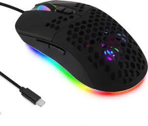 USB C Mouse,Lightweight Gaming Type C up to 7200 DPI,Wired Mouse for MacBook Pro Chromebook Laptop PC and More USB Type C Devices (Black) USB C Mouse,Lightweight Gaming Type C up to 7200 DPI,Wired Mouse for MacBook Pro Chromebook Laptop PC and More USB Type C Devices (Black)