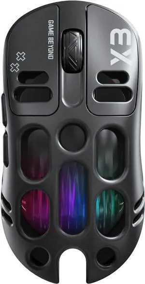 X3 Wireless Gaming Mouse with 70g Lightweight Hollowed Out Design 12,000 DPI PAW 3311 Sensor, 6 Programmable Buttons, Support Wired/2.4GHz/BT for PC/Mac/Gamer (Black) X3 Wireless Gaming Mouse with 70g Lightweight Hollowed Out Design 12,000 DPI PAW 3311 Sensor, 6 Programmable Buttons, Support Wired/2.4GHz/BT for PC/Mac/Gamer (Black)