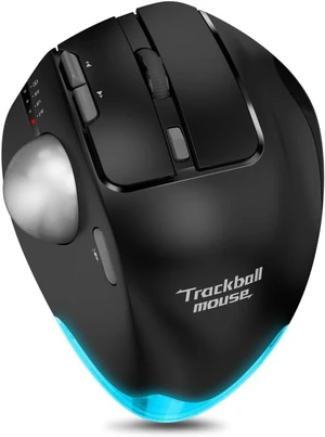 Wireless Trackball Mouse,Bluetooth Mouse,Rechargeable,4800 DPI, 2-in-1(BT 5.0/3.0+2.4GHz USB Receiver), 8 Buttons,Ergonomic Design,LED Lighting,for Laptop, PC, Pad,Black Wireless Trackball Mouse,Bluetooth Mouse,Rechargeable,4800 DPI, 2-in-1(BT 5.0/3.0+2.4GHz USB Receiver), 8 Buttons,Ergonomic Design,LED Lighting,for Laptop, PC, Pad,Black
