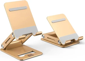 Adjustable & Foldable Z-type Aluminum Mobile Phone Stand with Anti-Slip Base and Convenient Charging Port, Compatible with iPhone 16-11 series and more 4.7''-7.9'' Phones - Gold Adjustable & Foldable Z-type Aluminum Mobile Phone Stand with Anti-Slip Base and Convenient Charging Port, Compatible with iPhone 16-11 series and more 4.7''-7.9'' Phones - Gold