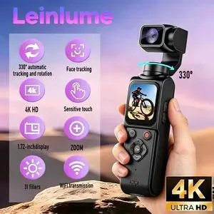 4K Mini Pocket Action Camera 330° Auto Rotate Touchscreen Vlog Video Recorder 4K Mini Pocket Action Camera 330° Auto Rotate Touchscreen Vlog Video Recorder