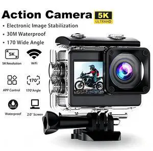 Action Camera 5K 60FPS WiFi EIS Dual Screen Waterproof Sports Camera Remote Action Camera 5K 60FPS WiFi EIS Dual Screen Waterproof Sports Camera Remote
