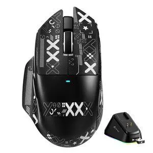 V6 65g Superlight Wireless Gaming Mouse with Magnetic Charging Dock,BT/2.4GHz Wireless/Wired Mouse 1K Polling,PixArt PAW3311 Sensor,25000DPI,Tape,Office Gamer Mice for PC/Win/Mac(Black) V6 65g Superlight Wireless Gaming Mouse with Magnetic Charging Dock,BT/2.4GHz Wireless/Wired Mouse 1K Polling,PixArt PAW3311 Sensor,25000DPI,Tape,Office Gamer Mice for PC/Win/Mac(Black)