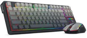 Wireless Mechanical Keyboard and Mouse Combo, Bluetooth/2.4Ghz/USB-C Wired, RGB Backlit, TKL Creamy Gaming Keyboard with Hot Swappable Linear Switches + 12800 DPI Gamer Mouse Wireless Mechanical Keyboard and Mouse Combo, Bluetooth/2.4Ghz/USB-C Wired, RGB Backlit, TKL Creamy Gaming Keyboard with Hot Swappable Linear Switches + 12800 DPI Gamer Mouse