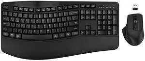 Wireless Keyboard and Mouse Combo, 2.4G Full-Sized Wave Keys Ergonomic Keyboard and Wireless Optical Mouse, Energy-Saving Wireless Mouse Keyboard for Computer, Mac, Laptop, PC, Windows(Black) Wireless Keyboard and Mouse Combo, 2.4G Full-Sized Wave Keys Ergonomic Keyboard and Wireless Optical Mouse, Energy-Saving Wireless Mouse Keyboard for Computer, Mac, Laptop, PC, Windows(Black)
