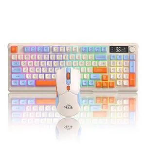 T96 Wireless Gaming Keyboard and Mouse Combo,Dual Bluetooth/2.4G RGB Backlit Mechanical Feeling Keyboard with Smart Display & Knob,4000 DPI Gaming Mouse for PC Laptop Mac Wins-Blueberry T96 Wireless Gaming Keyboard and Mouse Combo,Dual Bluetooth/2.4G RGB Backlit Mechanical Feeling Keyboard with Smart Display & Knob,4000 DPI Gaming Mouse for PC Laptop Mac Wins-Blueberry