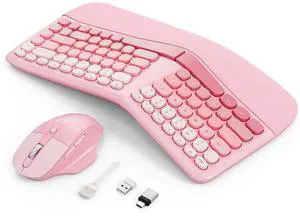 Ergonomic Wireless Keyboard Mouse, Mechanical Gaming Set with Wrist Rest & OTG & Brush Ideal for Windows PC, Home, Office and College Pink Ergonomic Wireless Keyboard Mouse, Mechanical Gaming Set with Wrist Rest & OTG & Brush Ideal for Windows PC, Home, Office and College Pink