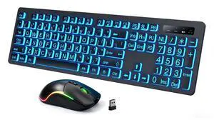 Light Up Keyboard and Mouse Wireless, Adjustable Brightness & Color, Rechargeable, Light Up Letters2.4G USB Full Size Backlit Keyboard Mouse for Windows, PC, Laptop, Desktop, Gaming (Large Print) Light Up Keyboard and Mouse Wireless, Adjustable Brightness & Color, Rechargeable, Light Up Letters2.4G USB Full Size Backlit Keyboard Mouse for Windows, PC, Laptop, Desktop, Gaming (Large Print)