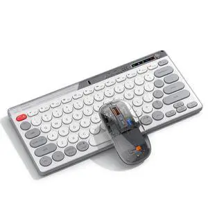 Compact Wireless Keyboard and Mouse Combos - Dual Bluetooth & 2.4GHz USB Receiver, Transparent Mouse, Portable Slim Stylish for Laptop/ipad/Mac/Office - White Compact Wireless Keyboard and Mouse Combos - Dual Bluetooth & 2.4GHz USB Receiver, Transparent Mouse, Portable Slim Stylish for Laptop/ipad/Mac/Office - White