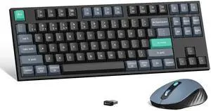 B33 Wireless Keyboard & BM25 Mouse Combo, 2.4 GHz/Bluetooth 5.2/Wired, 80% TKL Silent Portable Ergonomic Keyboard Adjustable DPI Mouse, Unifying Receiver for macOS Windows Linux B33 Wireless Keyboard & BM25 Mouse Combo, 2.4 GHz/Bluetooth 5.2/Wired, 80% TKL Silent Portable Ergonomic Keyboard Adjustable DPI Mouse, Unifying Receiver for macOS Windows Linux