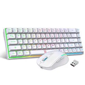 60% Wireless Gaming Keyboard and Mouse Combo,LED Backlit Rechargeable 2000mAh Battery,Mini Mechanical Feel Anti-ghosting Keyboard +Popular RGB Gaming Mice for PC Gamer (White) 60% Wireless Gaming Keyboard and Mouse Combo,LED Backlit Rechargeable 2000mAh Battery,Mini Mechanical Feel Anti-ghosting Keyboard +Popular RGB Gaming Mice for PC Gamer (White)