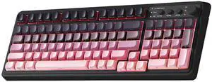 Keyboard, Wireless PC Gaming Keyboards Bluetooth Ergonomic Computer Creamy Keyboard Cute Full Size Backlit Tri-Mode BT/2.4GHz/USB-C - Black & Pink Gradient - Side Printed Keyboard, Wireless PC Gaming Keyboards Bluetooth Ergonomic Computer Creamy Keyboard Cute Full Size Backlit Tri-Mode BT/2.4GHz/USB-C - Black & Pink Gradient - Side Printed
