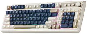 99 Key Keyboard, Wireless Gaming Keyboard Bluetooth Computer Keyboards Creamy Color Cute Membrane Keyboard with Number Pad RGB Backlit Tri-Mode BT/2.4GHz/USB-C - Blue&Grey&Beige 99 Key Keyboard, Wireless Gaming Keyboard Bluetooth Computer Keyboards Creamy Color Cute Membrane Keyboard with Number Pad RGB Backlit Tri-Mode BT/2.4GHz/USB-C - Blue&Grey&Beige
