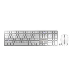 DW 9100 Slim, Wireless Keyboard and Mouse Set, Bluetooth & 2.4 GHz RF Connection, Quiet Keys, Comfortable Writing, Rechargeable, QWERTY, Silver/White DW 9100 Slim, Wireless Keyboard and Mouse Set, Bluetooth & 2.4 GHz RF Connection, Quiet Keys, Comfortable Writing, Rechargeable, QWERTY, Silver/White