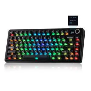 F75 MAX Wireless Mechanical Keyboard with TFT Screen and Knob, Gasket Keyboard in 75% Layout, Hot Swappable Gaming Keyboard for PC/Mac/Linux (Matte Black) F75 MAX Wireless Mechanical Keyboard with TFT Screen and Knob, Gasket Keyboard in 75% Layout, Hot Swappable Gaming Keyboard for PC/Mac/Linux (Matte Black)