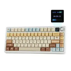 F75 MAX Wireless Mechanical Keyboard with TFT Screen and Knob, Gasket Keyboard in 75% Layout, Hot Swappable Gaming Keyboard for PC/Mac/Linux (Caramel) F75 MAX Wireless Mechanical Keyboard with TFT Screen and Knob, Gasket Keyboard in 75% Layout, Hot Swappable Gaming Keyboard for PC/Mac/Linux (Caramel)