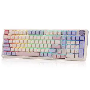 K768 PRO 100 Keys Wireless Gasket RGB Gaming Keyboard, Massive 8000 mAh PBT Mechanical Keyboard w/Hot-Swap Socket, Dedicated Knob Control & 5-Layer Noise Dampening, Custom Yolk Linear Switch K768 PRO 100 Keys Wireless Gasket RGB Gaming Keyboard, Massive 8000 mAh PBT Mechanical Keyboard w/Hot-Swap Socket, Dedicated Knob Control & 5-Layer Noise Dampening, Custom Yolk Linear Switch
