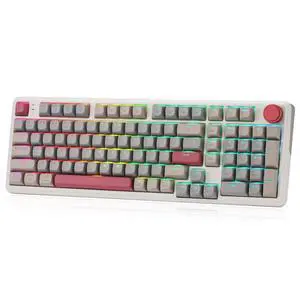 K768 PRO 100 Keys Wireless Gasket RGB Gaming Keyboard, Massive 8000 mAh PBT Mechanical Keyboard w/Hot-Swap Socket, Dedicated Knob Control & 5-Layer Noise Dampening, Custom Yolk Linear Switch K768 PRO 100 Keys Wireless Gasket RGB Gaming Keyboard, Massive 8000 mAh PBT Mechanical Keyboard w/Hot-Swap Socket, Dedicated Knob Control & 5-Layer Noise Dampening, Custom Yolk Linear Switch