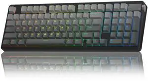 A98 Wireless Mechanical Keyboard, Tri-Mode BT5.0/2.4GHz/USB-C, Creamy Keyboard with Number Pad, Gasket Structure Hot Swappable, PBT Keycaps, RGB Backlit Black Gaming Keyboard with Knob for PC A98 Wireless Mechanical Keyboard, Tri-Mode BT5.0/2.4GHz/USB-C, Creamy Keyboard with Number Pad, Gasket Structure Hot Swappable, PBT Keycaps, RGB Backlit Black Gaming Keyboard with Knob for PC