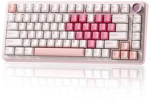 B75 PRO Wireless Mechanical Keyboard,75% Layout with Knob,Hot Swap Gasket Structure,Creamy Pre-lubed Switches,RGB Backlit,Bluetooth/Type-C/2.4G for Win/Mac (White, Cocoa Cream V2 Switch) B75 PRO Wireless Mechanical Keyboard,75% Layout with Knob,Hot Swap Gasket Structure,Creamy Pre-lubed Switches,RGB Backlit,Bluetooth/Type-C/2.4G for Win/Mac (White, Cocoa Cream V2 Switch)