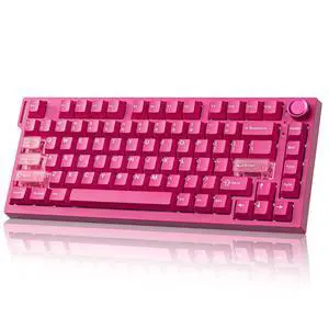 RT75 PRO Wireless Gaming Keyboard,Hall Effect Mechanical Rapid Trigger Magnetic Keyboard Bluetooth/USB-C/2.4G Dual 8KHz Polling Rate &128K Scan,RGB Backlit,TGL/SOCD/DKS/MT (Pink,Red Switch) RT75 PRO Wireless Gaming Keyboard,Hall Effect Mechanical Rapid Trigger Magnetic Keyboard Bluetooth/USB-C/2.4G Dual 8KHz Polling Rate &128K Scan,RGB Backlit,TGL/SOCD/DKS/MT (Pink,Red Switch)