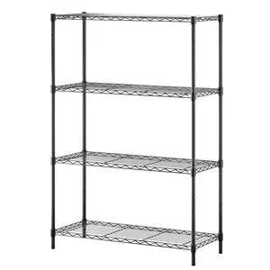 4-Tier Wire Storage Shelves | 36x14x54 | Black | with Adjustable Racks | Heavy-Duty Metal Shelf, Holds Upto 1000 lbs | No-Tool Assembly | Ideal for Home & Garage Shelving 4-Tier Wire Storage Shelves | 36x14x54 | Black | with Adjustable Racks | Heavy-Duty Metal Shelf, Holds Upto 1000 lbs | No-Tool Assembly | Ideal for Home & Garage Shelving