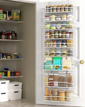 White 9-Tier Over The Door Pantry Organizer, Pantry Organization And Storage, Metal Hanging Spice Rack Shelves Door, Home & Kitchen Essentials, Laundry Room Bathroom Organization White 9-Tier Over The Door Pantry Organizer, Pantry Organization And Storage, Metal Hanging Spice Rack Shelves Door, Home & Kitchen Essentials, Laundry Room Bathroom Organization