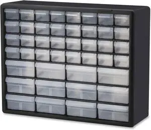 44-Drawer Plastic Drawer Storage Cabinet for Garage Organization, Bead Organizer, Building Bricks Storage, Teacher Toolbox, Makeup Organizer, 20" W x 6" D x 16" H, 10144 Black 44-Drawer Plastic Drawer Storage Cabinet for Garage Organization, Bead Organizer, Building Bricks Storage, Teacher Toolbox, Makeup Organizer, 20" W x 6" D x 16" H, 10144 Black
