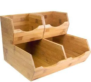 Bamboo Pantry Storage Bins Stackable Potato & Onion Storage Bin for Kitchen Countertop, Pantry Organizer, Fruit Vegetable Basket, Multiuse - Set of 3 Slide-Out Access Bamboo Pantry Storage Bins Stackable Potato & Onion Storage Bin for Kitchen Countertop, Pantry Organizer, Fruit Vegetable Basket, Multiuse - Set of 3 Slide-Out Access