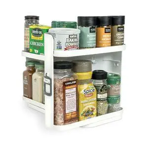 Spice Rack Organizer for Cabinet - Slide & Rotate Seasoning Organizer - 4 Snap-In Adjustable Shelves for 5 Tier of Storage - Magnetic Modular Design - 8.9H x 6.1W x 10.8D Spice Rack Organizer for Cabinet - Slide & Rotate Seasoning Organizer - 4 Snap-In Adjustable Shelves for 5 Tier of Storage - Magnetic Modular Design - 8.9H x 6.1W x 10.8D