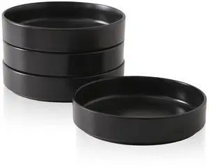 Celina Stoneware Bowl Set, 4-Piece Pasta Bowls for Kitchen, Ceramic Serving for Ramen, Fruit, Cereal, Dinner - Microwave & Dishwasher Safe, Black Celina Stoneware Bowl Set, 4-Piece Pasta Bowls for Kitchen, Ceramic Serving for Ramen, Fruit, Cereal, Dinner - Microwave & Dishwasher Safe, Black