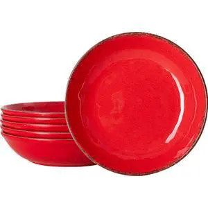Vintage Melamine Pasta Bowls, Set of 6, 9.25 inch Large Salad Bowls, Unbreakable 100% Melamine Serving Bowls Set for Dinner, 42 oz Wide and Shallow Bowls Set, Dishwasher Safe, Red Vintage Melamine Pasta Bowls, Set of 6, 9.25 inch Large Salad Bowls, Unbreakable 100% Melamine Serving Bowls Set for Dinner, 42 oz Wide and Shallow Bowls Set, Dishwasher Safe, Red