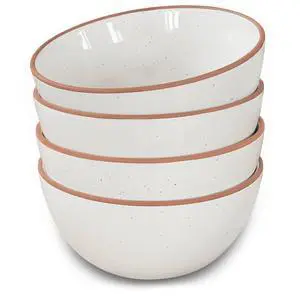 Ceramic Bowls For Kitchen, 28oz - Bowl Set of 4 - For Cereal, Salad, Pasta, Soup, Dessert, Serving etc - Dishwasher, Microwave, and Oven Safe - For Breakfast, Lunch and Dinner - Vanilla White Ceramic Bowls For Kitchen, 28oz - Bowl Set of 4 - For Cereal, Salad, Pasta, Soup, Dessert, Serving etc - Dishwasher, Microwave, and Oven Safe - For Breakfast, Lunch and Dinner - Vanilla White