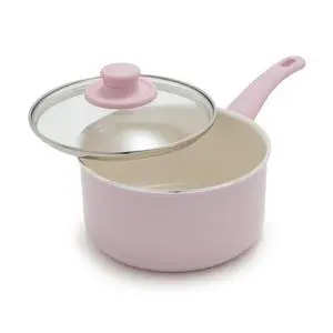 2.5QT Nonstick Saucepan with Glass Lid, Soft Grip, PFAS-Free Ceramic, Multipurpose Chef Pan, Milk & Sauce Cooking Pot, Dishwasher & Oven Safe to 350F, Stay-Cool Handle, Pink 2.5QT Nonstick Saucepan with Glass Lid, Soft Grip, PFAS-Free Ceramic, Multipurpose Chef Pan, Milk & Sauce Cooking Pot, Dishwasher & Oven Safe to 350F, Stay-Cool Handle, Pink