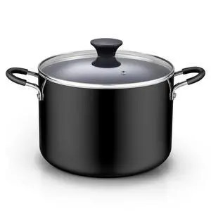 Professional 8 Quart Nonstick Stock Pot with Lid, Riveted Handles, Big Soup Pot for Holiday Feasts, Stockpot with Even Heating, Induction Cookware, Oven & Dishwasher Safe, Black Professional 8 Quart Nonstick Stock Pot with Lid, Riveted Handles, Big Soup Pot for Holiday Feasts, Stockpot with Even Heating, Induction Cookware, Oven & Dishwasher Safe, Black