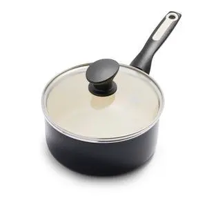 Rio Healthy Ceramic Nonstick 2QT Saucepan Pot with Lid, PFAS-Free, Dishwasher Safe, Black Rio Healthy Ceramic Nonstick 2QT Saucepan Pot with Lid, PFAS-Free, Dishwasher Safe, Black
