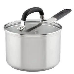Induction Stainless Steel Sauce Pan with Measuring Marks and Lid, 2-Quart, Brushed Stainless Steel Induction Stainless Steel Sauce Pan with Measuring Marks and Lid, 2-Quart, Brushed Stainless Steel
