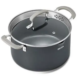 6 Quart Nonstick Stock Pot with Lid, PFAS-Free Ceramic Soup Pot, Multipurpose Pasta Pot with Strainer Lid, Induction Cooking Pot, Silicone Handle, Compatible with All Cooktops, Dishwasher Safe 6 Quart Nonstick Stock Pot with Lid, PFAS-Free Ceramic Soup Pot, Multipurpose Pasta Pot with Strainer Lid, Induction Cooking Pot, Silicone Handle, Compatible with All Cooktops, Dishwasher Safe